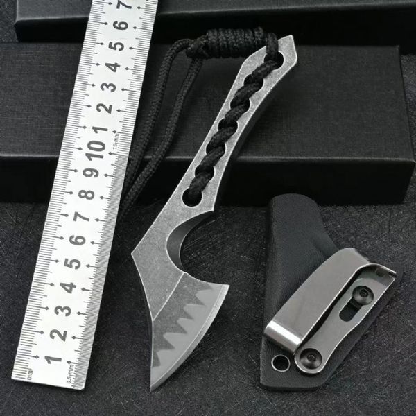 Milbb Mini Ax Knife Stonewash Z-Wear Steel Blade Tactical Tactical Pocket Hunting Strumento di sopravvivenza EDC Survival Knives A1790