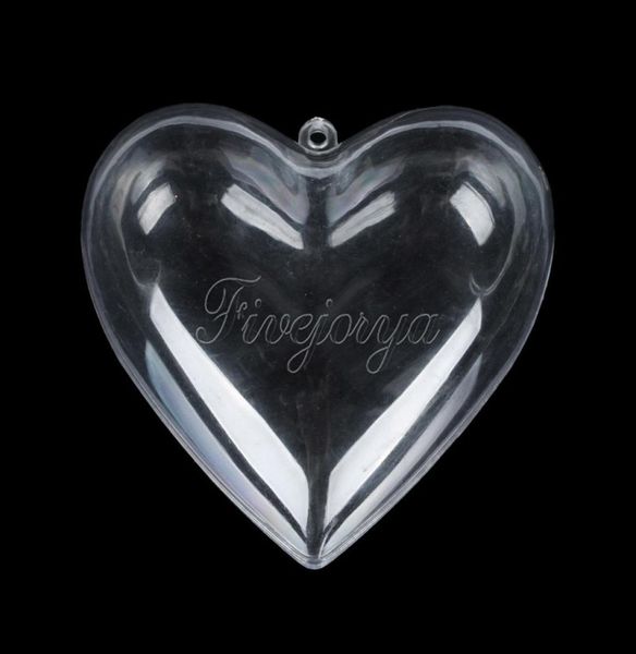 50pcslot Heart Ornment Clear Plastic Heart Gift Candy Ball Box per decorazioni per feste di Natale 65mm80mm100mm Y2009035862586