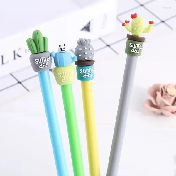 PARTITO DEL PARTITO 24PCS/LOT 18 CM Corea Funny Cactus Black Ink Writing Penne Penne Materiali di studio per bambini Birthday Take-Home