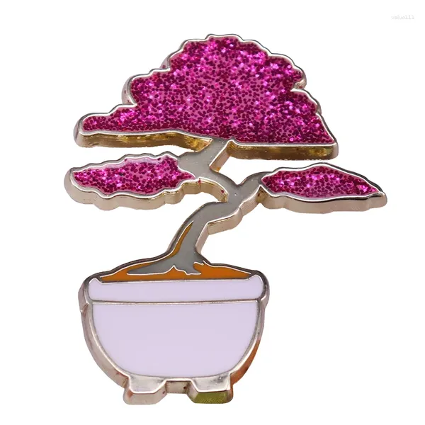 Broschen Glitter Bonsai Tree Email Pin Japan inspiriert perfekte Ergänzung zur Pflanzensammlung