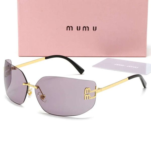 2024 Designer Women Women Ogeri da sole da uomo oversize Ladie designer Miui Lunette Soleil Mui Sun Glasses Opzionale Sonnenbrillen Gafas de Sol con scatola 66JJ