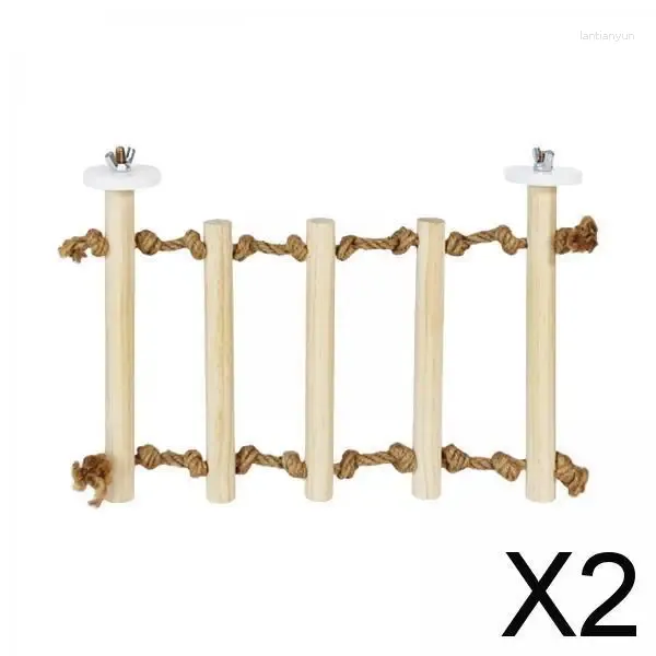 Outros pássaros suprimentos 2x Ladder Wooden Parrot Bridge para periquito cockatiels