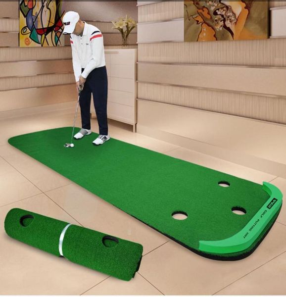 Treinamento de golfe AIDS Indoor Putting Green Perfect Mat for Home and Office Portable Mini Aid Exercícios de Prática Pesada