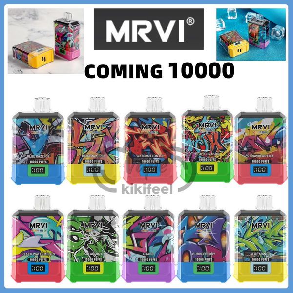 Puff Bars mrvi vindo 10000 Puffs Vaper Dessechável 19ml Pré -preenchido romã banana suco de frutas de fruta de 650mAh Bateria de carro