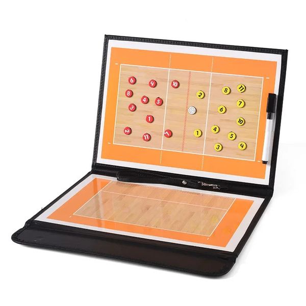 2 in 1 faltbarer Volleyball -Board -Coaching -Zwischenablage mit Marker Stift Magnetic Tactical Notebook Game Training Teach Equipment 240510