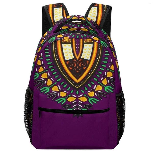 Backpack Dashiki Print Vintage Africano Elegante Mochilas Mulinas Viagem Bolsas de Escola Secundária leve