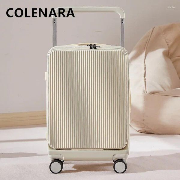 Koffer Colenara Gepäck mit Rädern vorne Eröffnung Laptop Boarding Case USB Ladewagen 20 