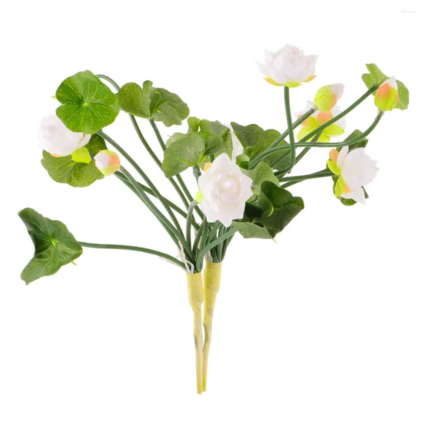 Flores decorativas 2 PCS PCS Artificial Lotus Flower Silk Decorment Home Plant Room Decore