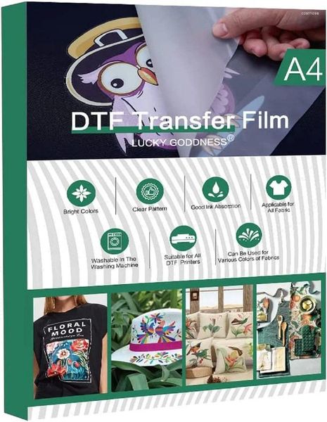 Pencere Çıkartmaları Lucky Goddness A4 50 PCS DTF Transfer Filmi Premium Çift Taraflı Mat Pet Doğrudan Pamuk Koyu Açık Renkli Tişörtler