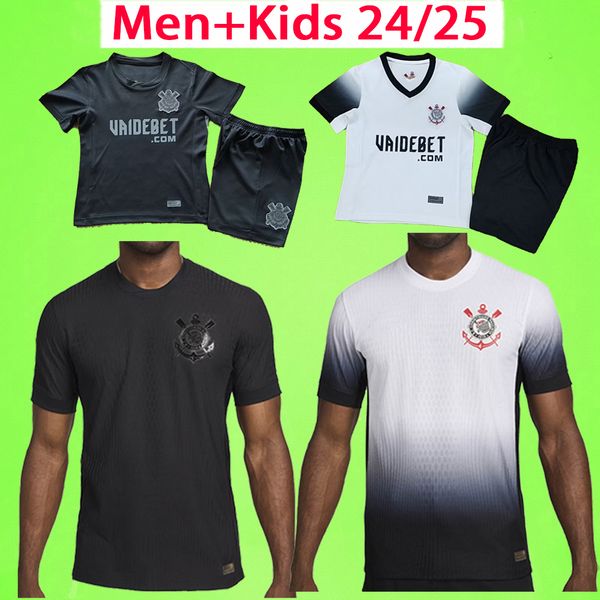 2024 2025 Maglie da calcio corinziano Black Kit Kit Ronaldo Gabriel 24 25 Shirt da calcio Boys a casa Alberto Vera Maycon Coronado Moscardo Gil Luan R.Augusto Set di uomini