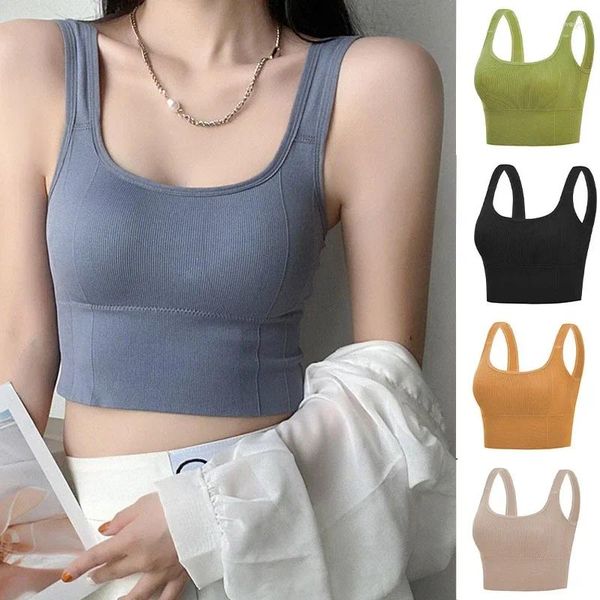 Camisoles Tanks Sports respiráveis Bras Anti-Sweat Fitness Top Women Womenless Yoga Bra Crop Crop Crop Tops Push Up Sport Gym Workout