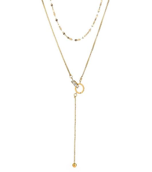 Подвесные ожерелья 2021 Двухслойное ожерелье Женское модное украшение золото золото золото -цвето