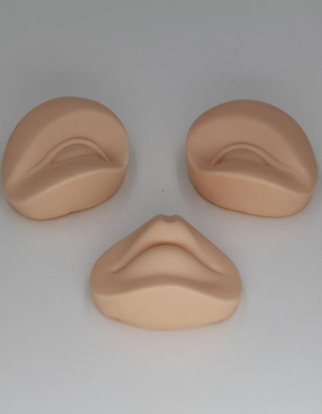 3D Tatuagem de maquiagem permanente Prática de reposição de pele 2 olhos e 1 lábios para o treinamento de head1131601