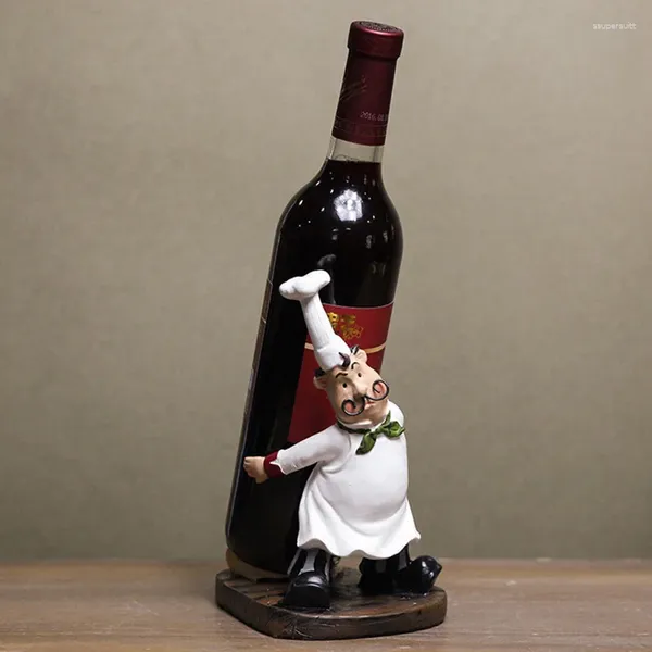 Dekorative Figuren moderne Weinkabinett Dekoration Dekora Chef Rack kreativer Familien -Esstisch 21 cm Flaschenhalter