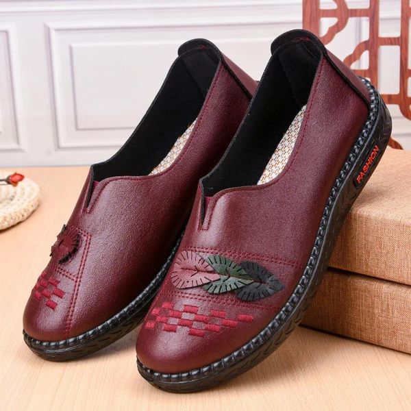 Sıradan Ayakkabı Sonbahar Kadın Deri Loafers Yumuşak Sole Daireler Bayanlar GrandManta Sürüş Üzerinde Slip Slip