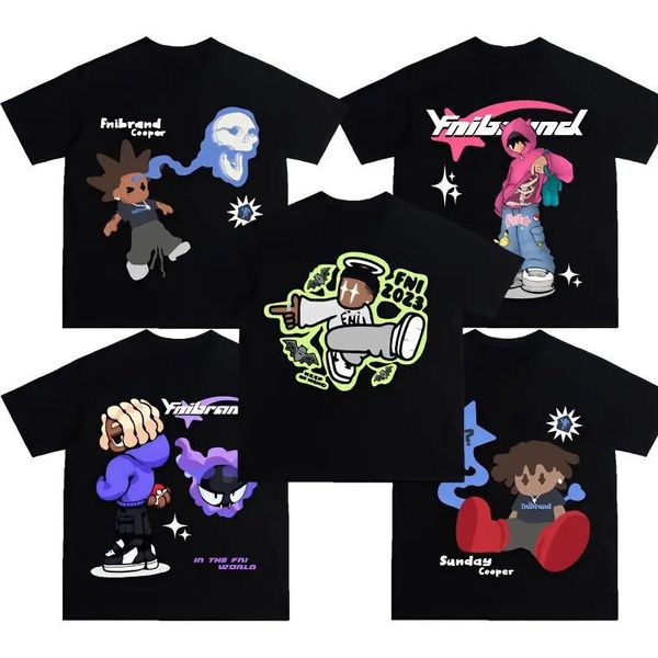 Y2K Hip Hop Brief Printed T -Shirt Cartoon Übergroße Tops Harajuku Fashion Casual Paby PASS LOOSE STREADWEIT 240426