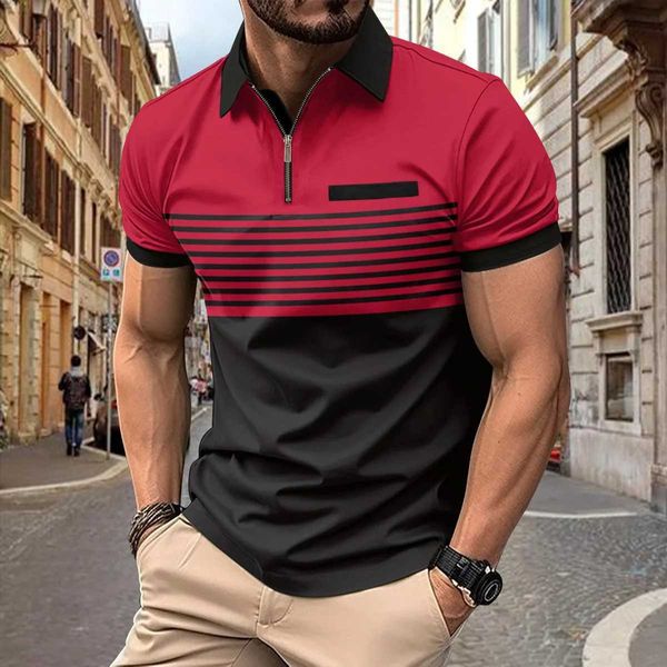 Polos maschile Camiseta de Polo de Manga Corta de Verano Para Hombres Casual Transpirable Brusa Suelta de Alta Calidad Adecuada Para Ropa Del2405