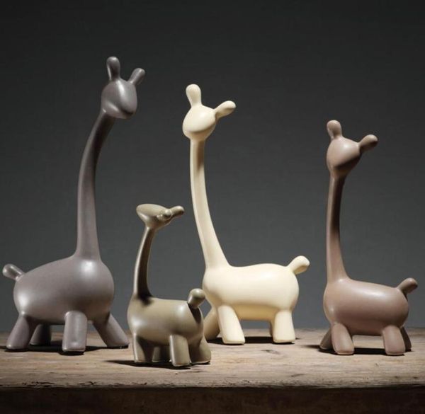 Minimalista de girafa cerâmica Deer decoração de casa Crafts Decoração da sala de artesanato de artesanato figuras de porcelana Decorações de casamento6939041