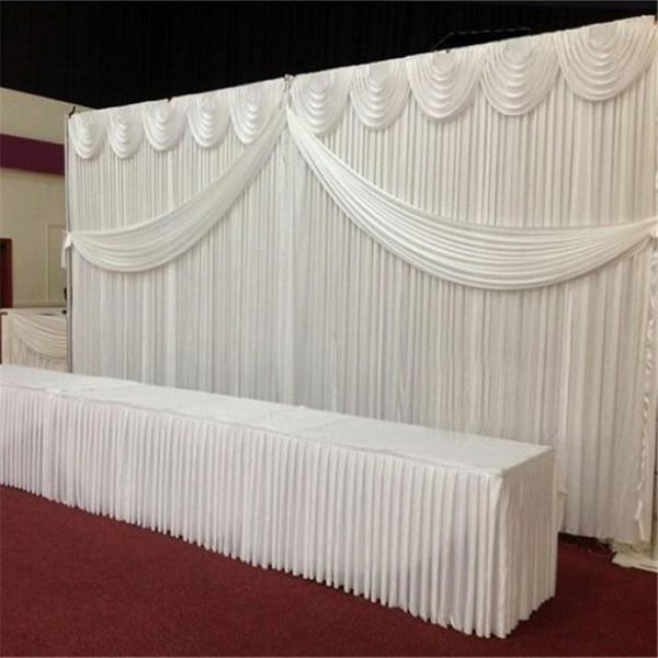 Cenários de cortina de casamento de 20 pés de 20 pés com lantejoulas densas Swag Swag Gelo Material de seda de seda de casamento Decoração do palco Valão 3010