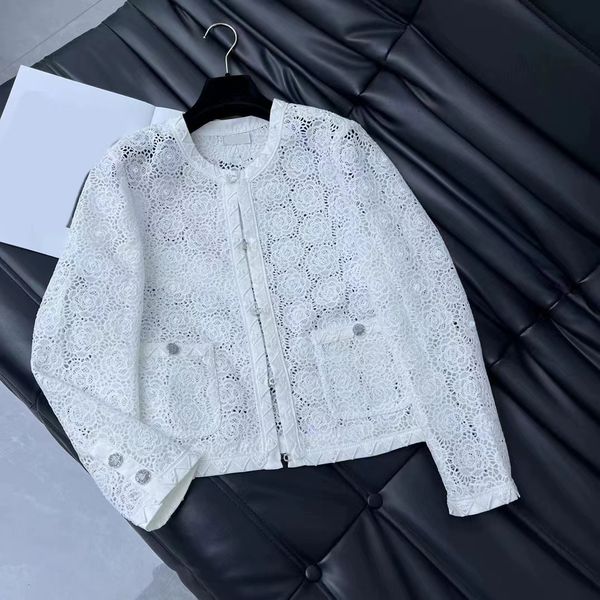 Chan 2024 Новые CC Jackets for Women Hollow Out Camellia Jacket Designer одежда Женская дизайнерская топ -топы женские куртки женская дизайнерская куртка женская женская подарок