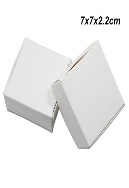 7x7x22 cm 50pcslot White Kraft Paper Presentes de casamento Caixa de pacote para ornamento Jóias Candy Caixas de embalagem Caixas de embalagem Soop stop sto4708145