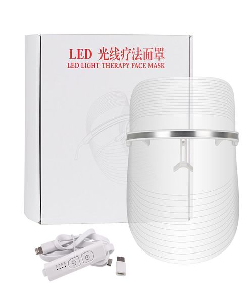 3 Cores LED Light Terapy Mask Face Antiening Anti Wrinkle Beatuy Tools Facial Spa Instrument Device de beleza Skin TIREN4113659
