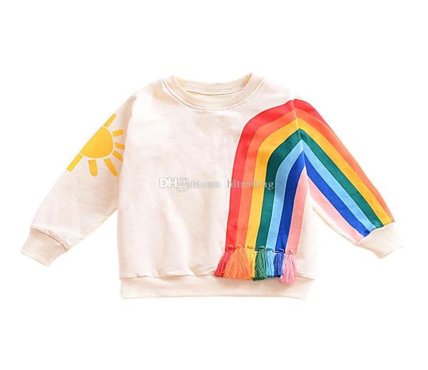 Sigate per bambini arcobaleno per bambini Girli per bambini Tops a maniche lunghe cartoni animati 2019 Tee Autunno primaverile Augolazioni per bambini 3CO1211504