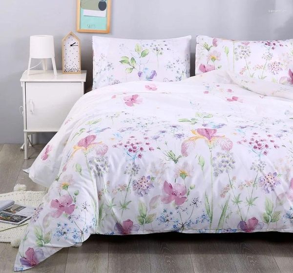 Set di biancheria da letto set floreale Copertura del piumino moderno classico e federa in stile conciso letto tessile senza lenzuola