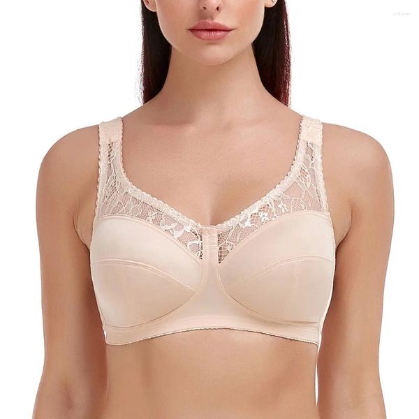 Bras estate reggiseno sottile coppa completa per donne grandi dimensioni wireless più pizzo b c d e f g h i