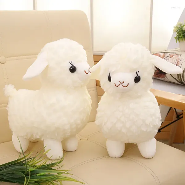 Cuscino cartone animato puro bianco carino carino cotone alpaca bambola peluche camera da letto soggiorno giocattoli regalo per bambini