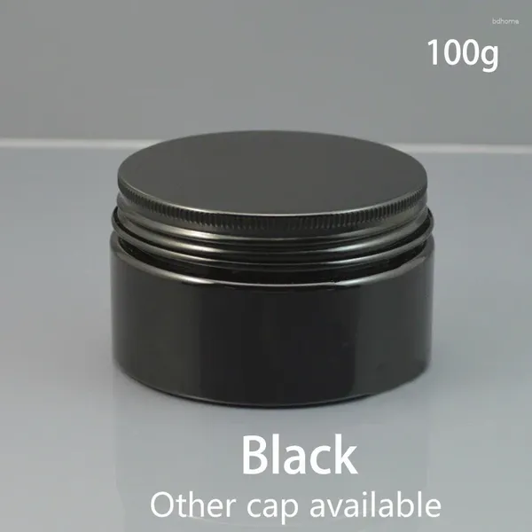 Garrafas de armazenamento 100g de frasco preto vazio garrafa recarregável de 100 ml de estética creme de choque de chandas de especiarias