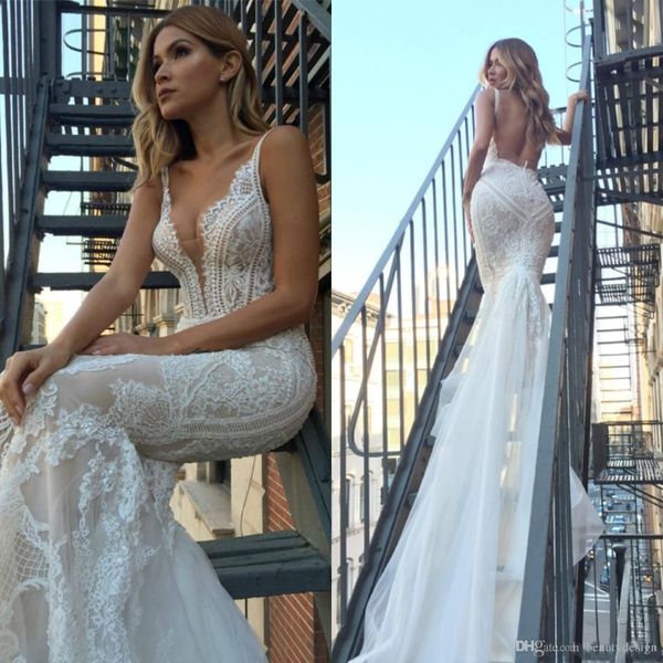 2020 abiti da sposa sexy Pallas Couture Mermaid Vestitidos DE NEVIA INCIDI DI MAGGIETTO PER BAGNI PER BEDDA