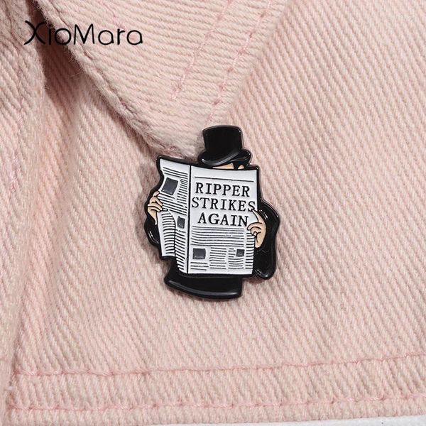 Spille terribili serial killer smalto Pin Londra Whitechapel Case di omicidio Spettame Backpack Backpack Badge Decorazione di gioielli Accessori