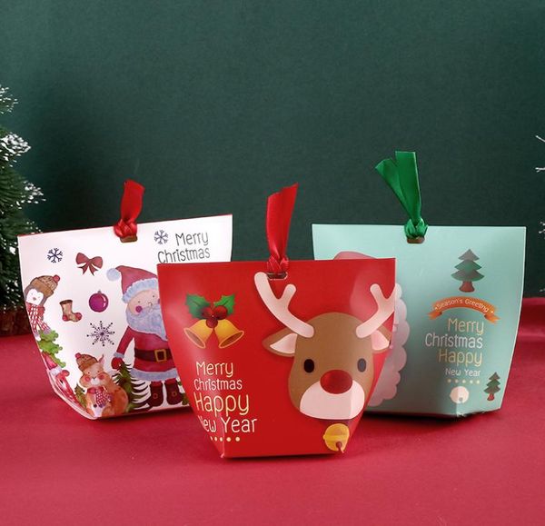Box da regalo di mele di caramelle di natale intera decorazione natalizia per casa per casa sacca di carta caramella in pelle di panta