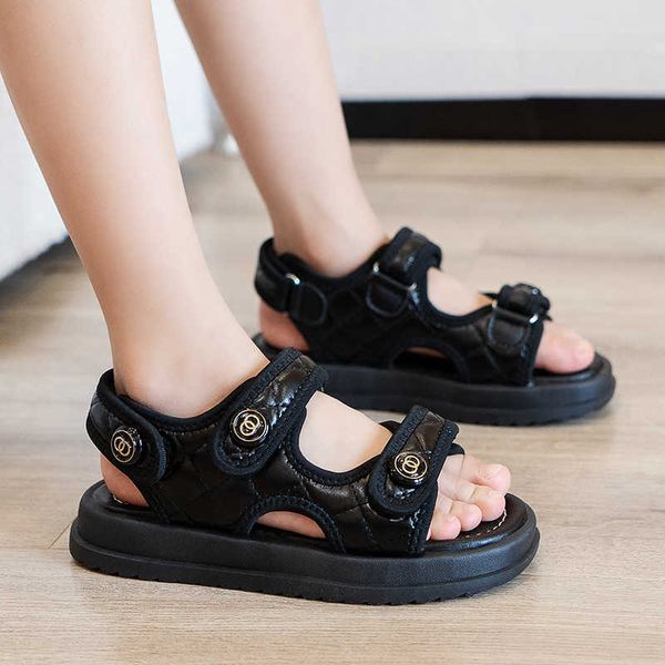 Sandali estate nuove scarpe per bambini per le dita aperte ragazze piccole spiaggia fragranti piccola suola morbida comoda comoda h240510