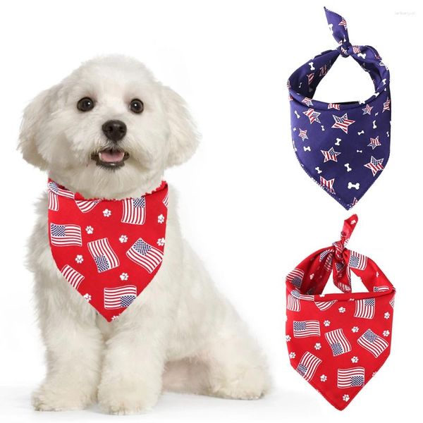 Dog Apparel Fashion Impressão Towel Bandana Bandana Creative American Flag Bib Decor Acessórios