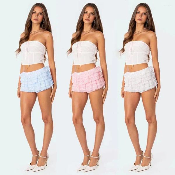 Pantaloncini da donna Panty in pizzo elegante culottes per donne gonna lolita a più livelli con estate vacanza elastica