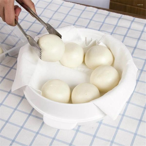 Caldeiras duplas 6pcs alimentos domésticos algodão a vapor de pano reutilizável pão de assadeira non stick