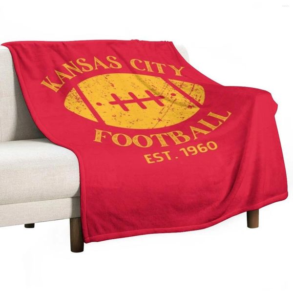Battaniyeler 2024 Vintage Kansas City Futbol KC Missouri Sofa İnce Yorgan için Battaniye Atma