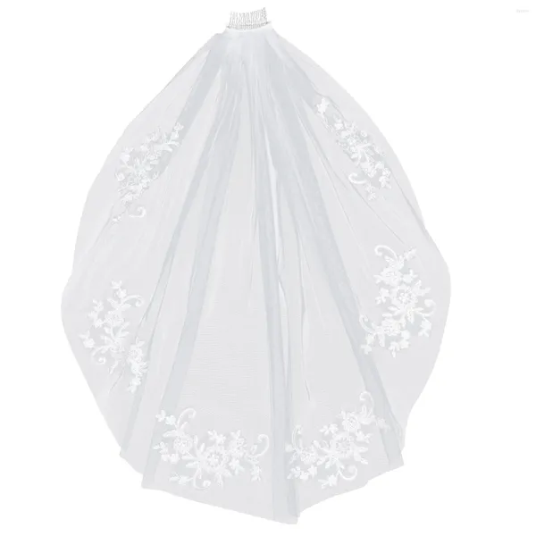 Veli da sposa elegante strass velo velo per le peli da sposa accessorio ascoltare abbigliamento per il battesimo comunione