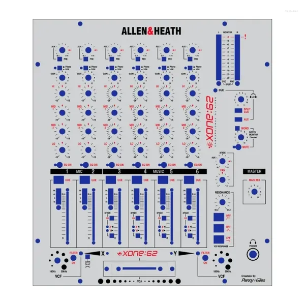 Pencere Çıkartmaları Allenheath Xone 62 Cilt Karışımı Konsol Paneli Koruyucu Maske Allen Hersey