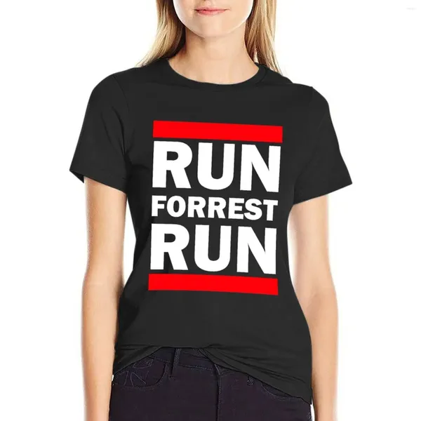 Kadın Polos Run Forrest Run! Gump parodi t-shirt kawaii kıyafetleri yaz büyük boy tişörtler kadınlar için