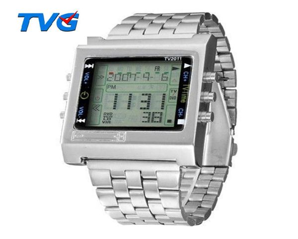 TVG Sports Watches Quartz Militar LED Watch Digital Watch Men Alarm TV DVD Remoto Remoto Mens Aço Interior Aço Sulbato de Moda Casual LY19124177075