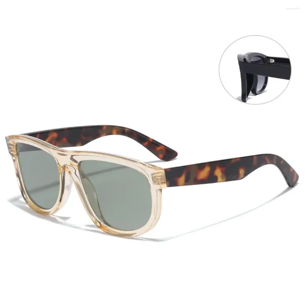 Óculos de sol quadrado vintage para homens homens moda moda escudo de sol 2024 design de marca clássica tons uv400