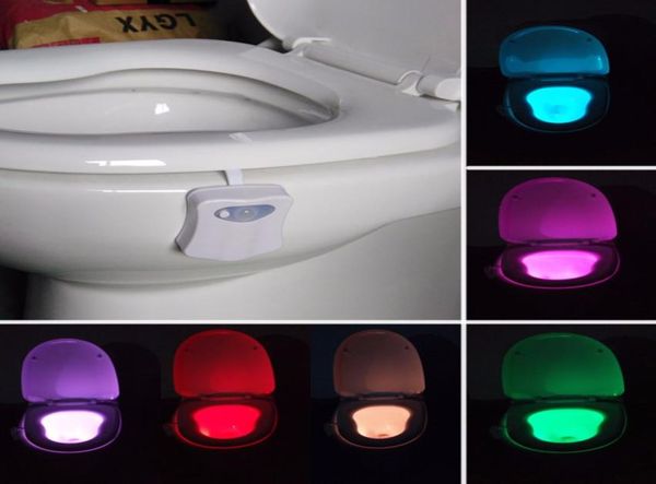 Smart Pir Motion Sensor banheiro assento noite luz 16 cores à prova d'água para o vaso sanitário luminária luminaria lâmpada wc banheiro leve2359827
