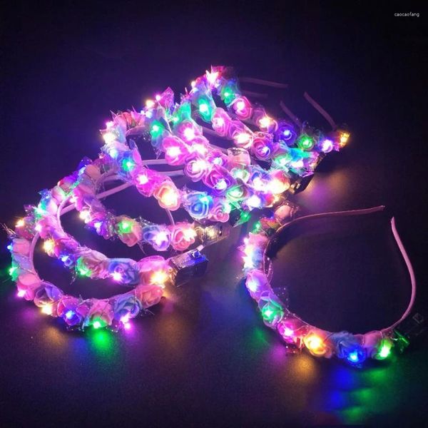 Decoração de festa 20/50/100pcs LED GLOW LIGHT UP BANDEIRA BRIDA BRIDAL FLOR GROSTO CROWN PRINCESS MUNHER GIRL FESTIVAL DE BINDERNY FESTIVAL CASAMENTO