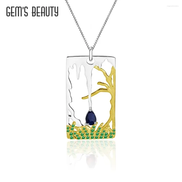 Pendants Gem's Beauty Design original Pingente de pedra preciosa para mulheres sólidas 925 Sterling Silver Silver Watedrop Colar de engajamento Gifes Party Gifts