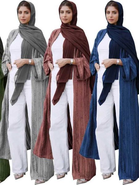 Roupas étnicas Ramadan Eid Mubarak Kaftan Robe Kimono femme musulmane aberto abaya dubai peru islâmico vestido longo muçulmano para mulheres paquistão caftan t240510