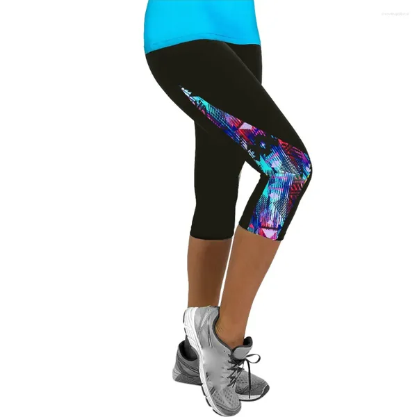 Abiti da yoga Leggings Sport Women Fitness Ladies Floral Sports Gym 3/4 Slim Fropped Pants Calzas Deportivas