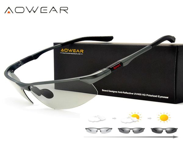 Aowear Pochromik Güneş Gözlüğü Erkekler Polarize Bukalemun Gözlükleri Erkek Değişiklik Renk Güneş Gözlükleri HD Gece Gece Görme Sürüş Gözlük 5172426